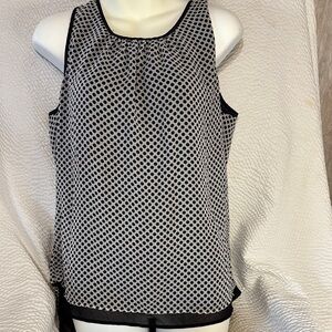 Polka Dot Sleeveless Top - Black and White